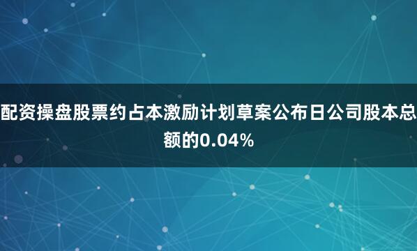 配资操盘股票约占本激励计划草案公布日公司股本总额的0.04%